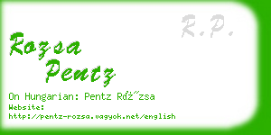 rozsa pentz business card